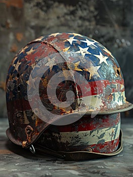 A symbol of valor the American helmet honors the glory of heroic deeds