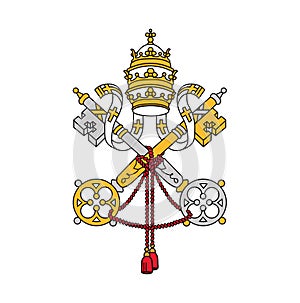 Symbol of Vatican city, vector illustration.