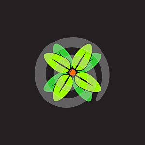 Symbol vector of swirl geometric leaf motion colorful design