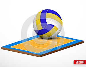 Symbol of a volleyball game and field.