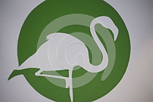 Symbol of the wading bird flamingo