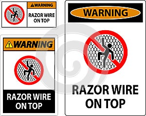 Symbol Warning Sign Razor Wire on Top