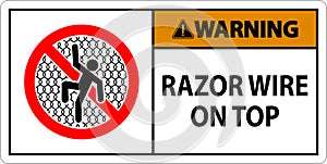 Symbol Warning Sign Razor Wire on Top