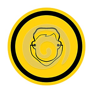 Symbol Wear Ear Plug Sign Isolate On White Background,Vector Illustration EPS.10