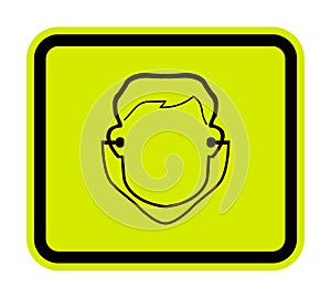 Symbol Wear Ear Plug Sign Isolate On White Background,Vector Illustration EPS.10