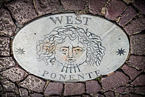 Symbol for `West Ponente` who blows winds from the west in St Peter`s Square at Vatican City photo