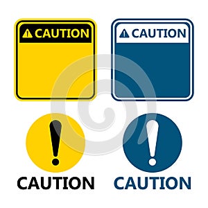 symbol yellow caution sign icon,Exclamation mark ,Warning Dangerous icon on white background