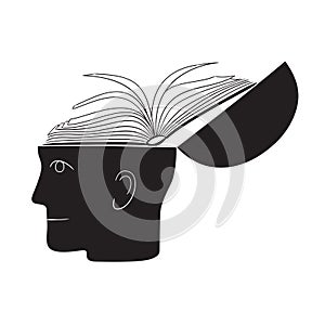 Symbolic drawing of head and knowledge with culture