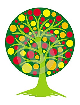 The symbolic drawing of the tree of life logo. Ecology.