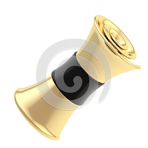 Symbolic glossy scroll roll isolated