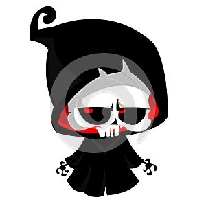 Symbolic Grim Reaper, simple flat cartoon death symbol. Isolated vector illustration