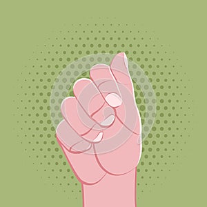 Symbolic hand fingers gesture illustration