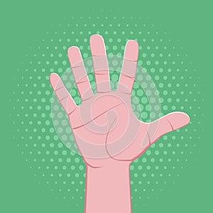 Symbolic hand fingers gesture illustration