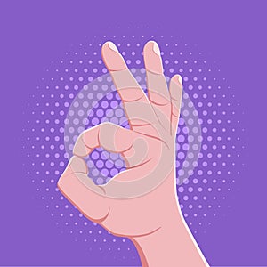 Symbolic hand fingers gesture illustration