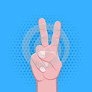 Symbolic hand fingers gesture illustration