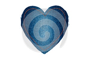 Symbolic heart made of jeans for the your of the text