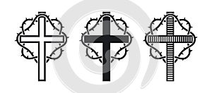 Symbolic image of a cross with a crown of thorns