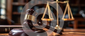 Symbolic Image Of Justice Served Through A Judges Gavel In A Courtroom