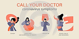 A symbolic image of the symptoms of coronavirus and viral pneumonia with a girl fighting an infection in the form of a snake