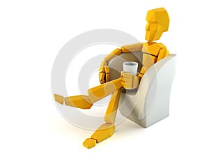 Symbolic man relax in easy chair