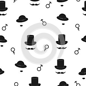 Symbolic man and woman seamless pattern.