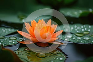 Symbolic Orange lotus. Generate Ai