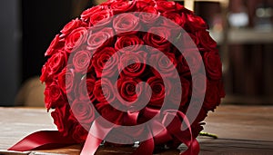 Symbolic red rose bouquet for women s day celebration, conveying emotions and significance