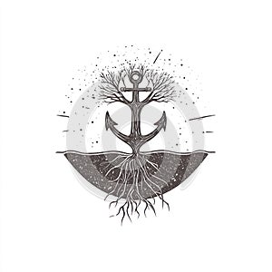 Anchor Tree Roots Symbol Stability Strength.