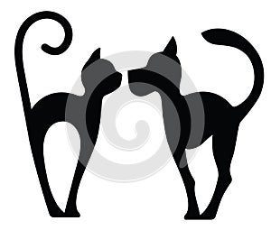 Symbolic Silhouette of Dog and Cat