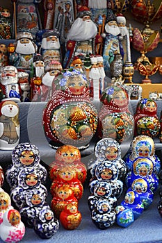 Symbolic souvenirs of Russian culture on sale