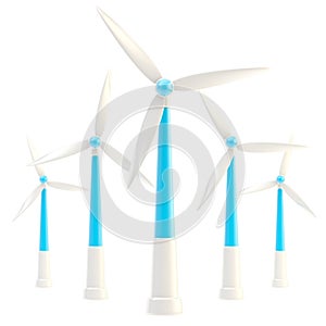 Symbolic wind power stations isolated