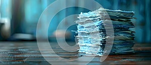 The Symbolism of a Neat Stack of Papers on a Table: Organization, Paperwork, and Office Tasks.