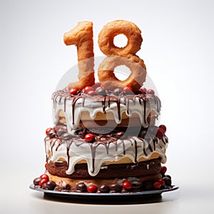 Symbolist-themed Chiffon Cake With Numeral Eighteen