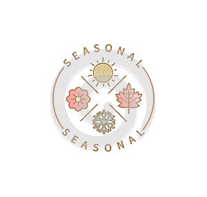 Symbols for 4 seasons,summer,autumn,winter,spring.