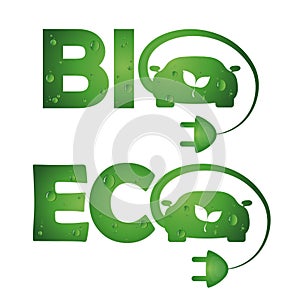 Symbols bio eco cars