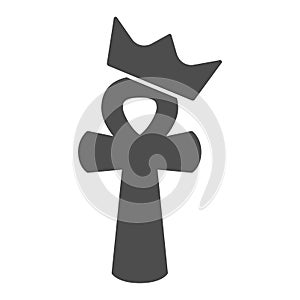 Symbols Black lives matter unity solid icon, Black lives matter concept, BLM sign cross with crown on white background