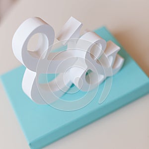 Symbols with blue box