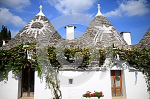 Symbols at Italian trulli in Alberobello