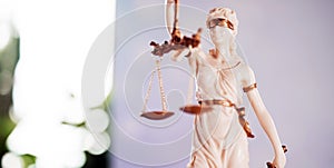 Symbols of law and justice. Bright background