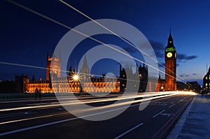 Symbols of London - Big Ben, Westminster and bus