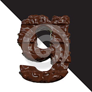 Symbols made of chocolate. letter g