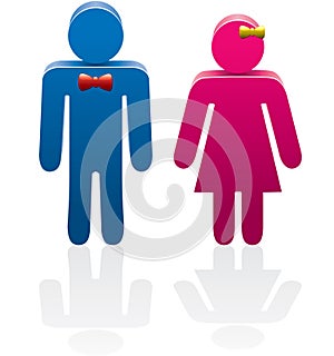 Symbols of man and woman