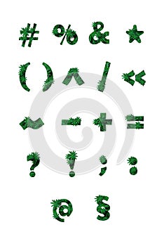 Symbols: mathematical, syntactic and others, highlighted on a white background. photo