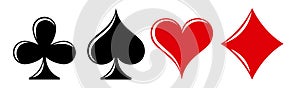 Symbols of playing cards.