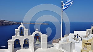 The symbols of Santorini, Greece