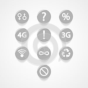 Symbols set web icon