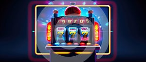 Symbols On Slot Machine Big Win Casino Jackpot Thrill 3D Render Colourfulness