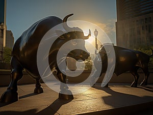 Symbols of Strength: Bronze Bull and Bear Statues