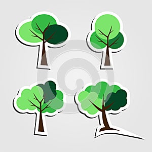 Symbols,tree icon set,Vector illustration photo