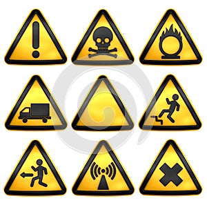 Symbols triangular warning hazard